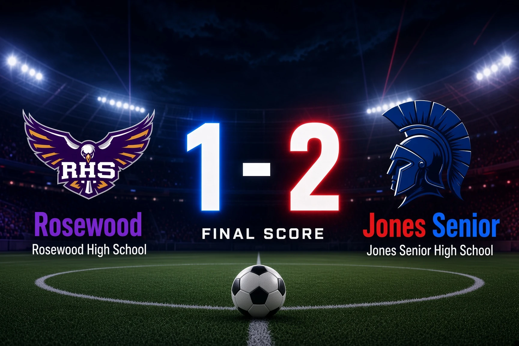 Jones Senior Soccer Remains Unbeaten with 2-1 Win Over Rosewood
